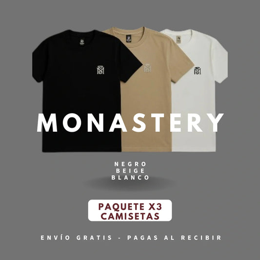 COMBO MONASTERY | Compra 3 camisetas y recibe 1 par de sandalias GRATIS